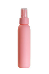 cosmetic facial spray in a pink spray bottle, moisturizing the skin, isolated