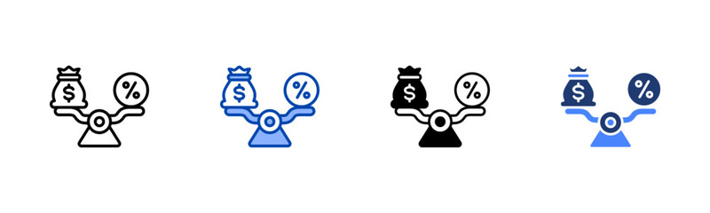 Scale icon set multiple style collection
