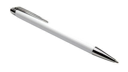 A sleek white pen isolated on transparent background, perfect for writing notes