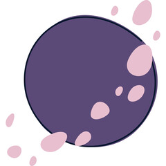 Flat Graphic Design Of A Purple Sphere With Light Pink Irregular Shapes Floating Around It On A Transparent Background