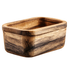 Small wooden box on a transparent background isolated on transparent background