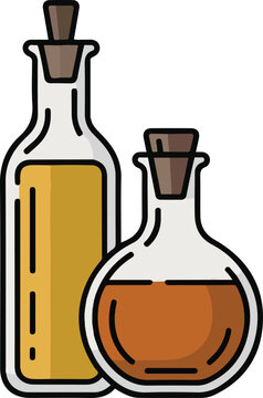 oil bottles, yellow and orange liquid clip art preview