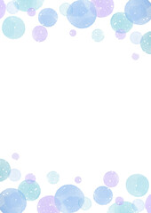 水彩の丸が並ぶ冬の背景イラスト