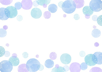 水彩の丸が並ぶ冬の背景イラスト