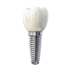 Dental implant isolated on transparent background, showcasing modern dentistry