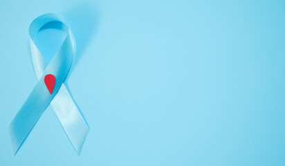 Healthcare and medical concept, Stethoscope and blood glucose meter sets on blue background, World Diabetes day, 14 November.