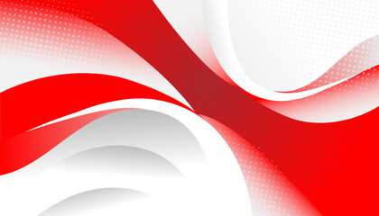 Dynamic red and white abstract vector background with smooth curved lines and a soft gradient. Perfect for corporate banners, flyers, and presentations.