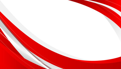 Abstract red and white wave background vector with smooth curved lines and modern gradient design. Clean and elegant layout suitable for posters, business,  banners, flyers, or web templates.