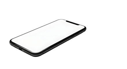 Blank white smartphone isolated on transparent background