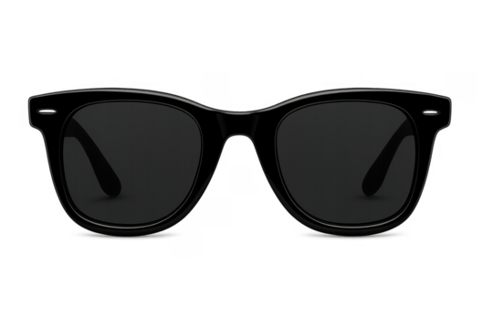 Black classic sunglasses protecting eyes from sun