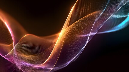 creative AI generated abstract background with glowing lines, modern digital art style