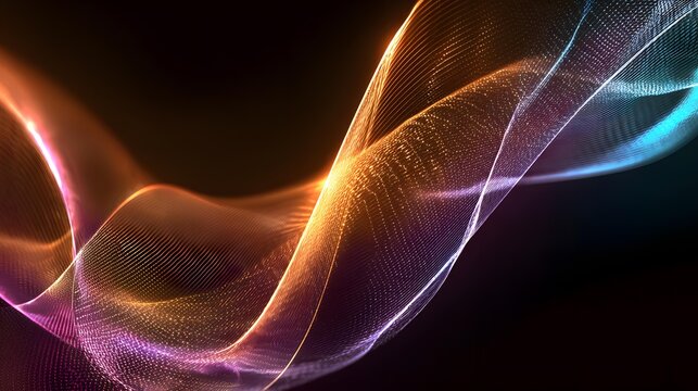 creative AI generated abstract background with glowing lines, modern digital art style