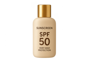 Sunscreen lotion bottle offering spf 50 high protection