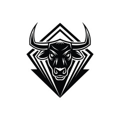 Obraz premium Bull head silhouette, bull head logo