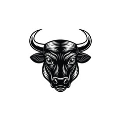Bull head silhouette, bull head logo