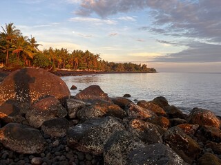 sunrise over the sea in the east bali