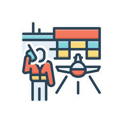Color illustration icon for airport operations