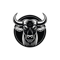 Bull head silhouette, bull head logo