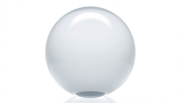 clear crystal orb sphere, glossy surface, soft refraction, minimal light reflection, mystical elegant style, isolated transparent background.