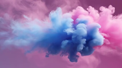 Soft pink and blue dust clouds gently floating and diffusing in a seamlessly looping ethereal abstract background soft pink and blue dust, cosmetics, ethereal abstract - Powered by Adobe