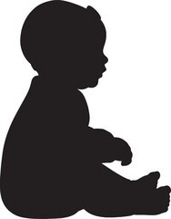 Baby silhouette sitting