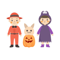 Cute set of halloween costumes for children