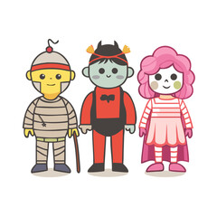 Cute set of halloween costumes for children