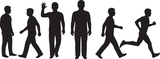 Man movement silhouettes