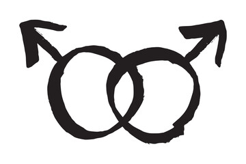 Hand drawn homosexual identity sign Symbol used to represent sex and gender