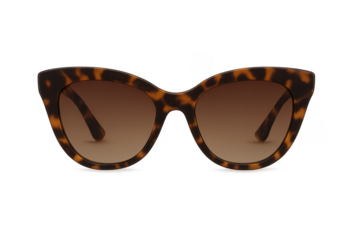 Tortoiseshell cat eye sunglasses with brown gradient lenses