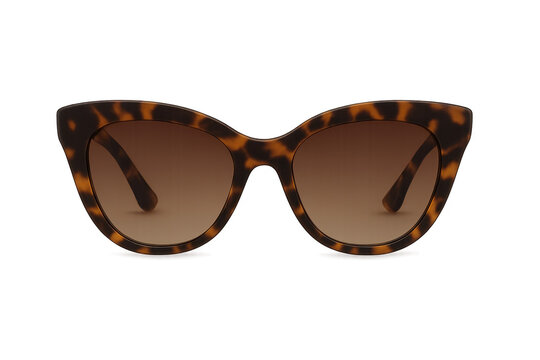 Tortoiseshell cat eye sunglasses with brown gradient lenses