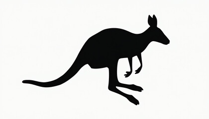 Black Kangaroo Silhouette in Motion