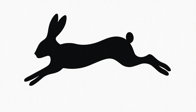 Black Rabbit Silhouette in Motion