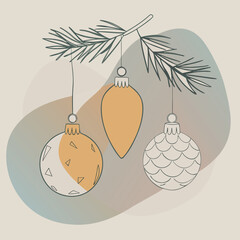 Color Blobs Style Christmas Design Clean Vector Artwork