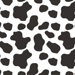 Seamless Black and White Cow Print Texture