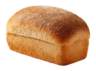 Wheat bread loaf with brown crust, isolated on transparent background