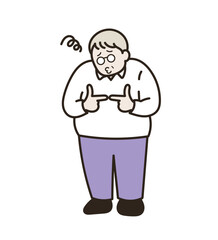 いじける中年男性のイラスト