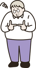 いじける中年男性のイラスト