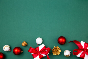 Merry Christmas and Happy New Year greeting card, frame, and banner. Holidays design. Noel and...