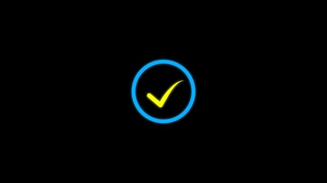 checkmark sign icon animation. tick mark, positive symbol. complete mark, right, conform mark