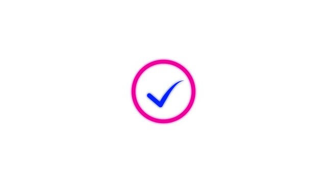checkmark sign icon animation. tick mark, positive symbol. complete mark, right, conform mark
