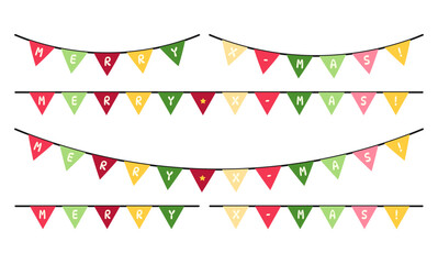 colorful paper garland xmas merry christmas clipart decoration illustration