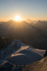 Gold Sunrise Over Mountains From