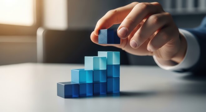 Building Blocks for Business Growth and Strategy Concept