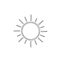 Sun drawing simple line art sketch