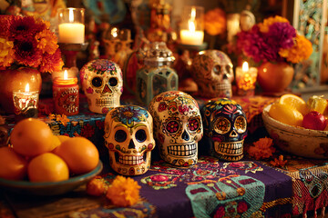 Fototapeta premium Mexican day of the dead altar (Dia de Muertos)