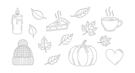 Cozy autumn sketch collection fall vibes