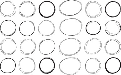 Sketchy Doodle Style Oval Circles Grouped On Checked Style Pattern