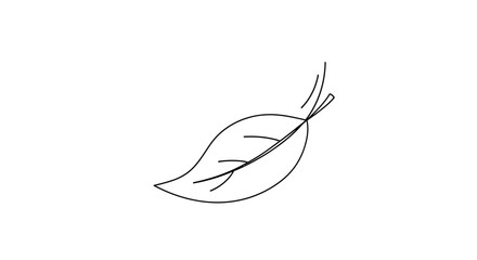 Obraz premium Simple leaf drawing easy line art tutorial