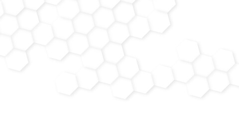 Abstract white hexagon background, Seamless pattern with hexagon, Futuristic abstract honeycomb mosaic white background. white hexagon design concept with geometric background.